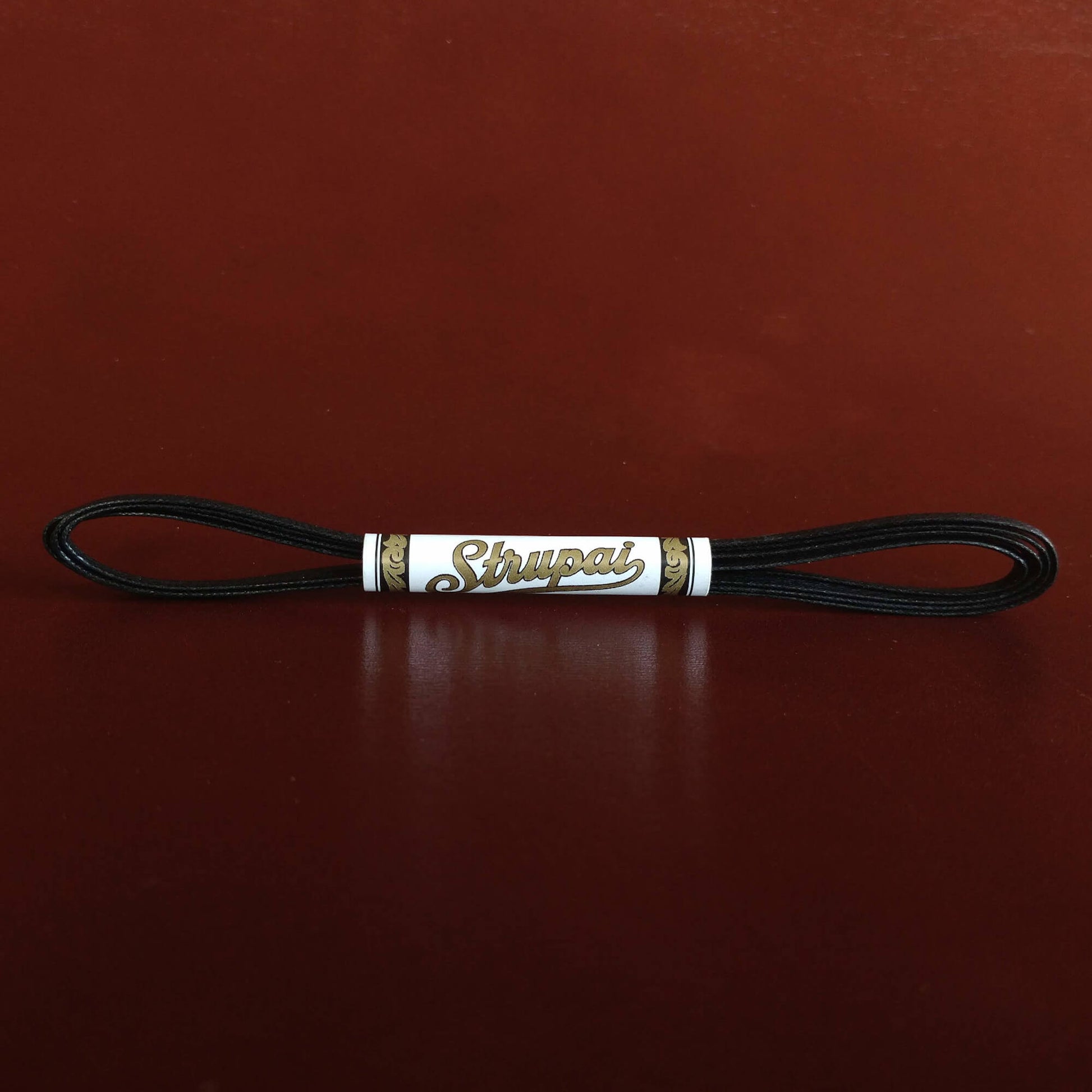 Strupai Waxed Cotton Shoe Laces in Black