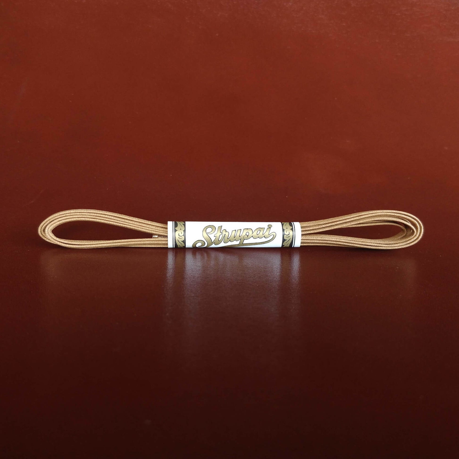 Strupai Waxed Cotton Shoe Laces in Light Brown
