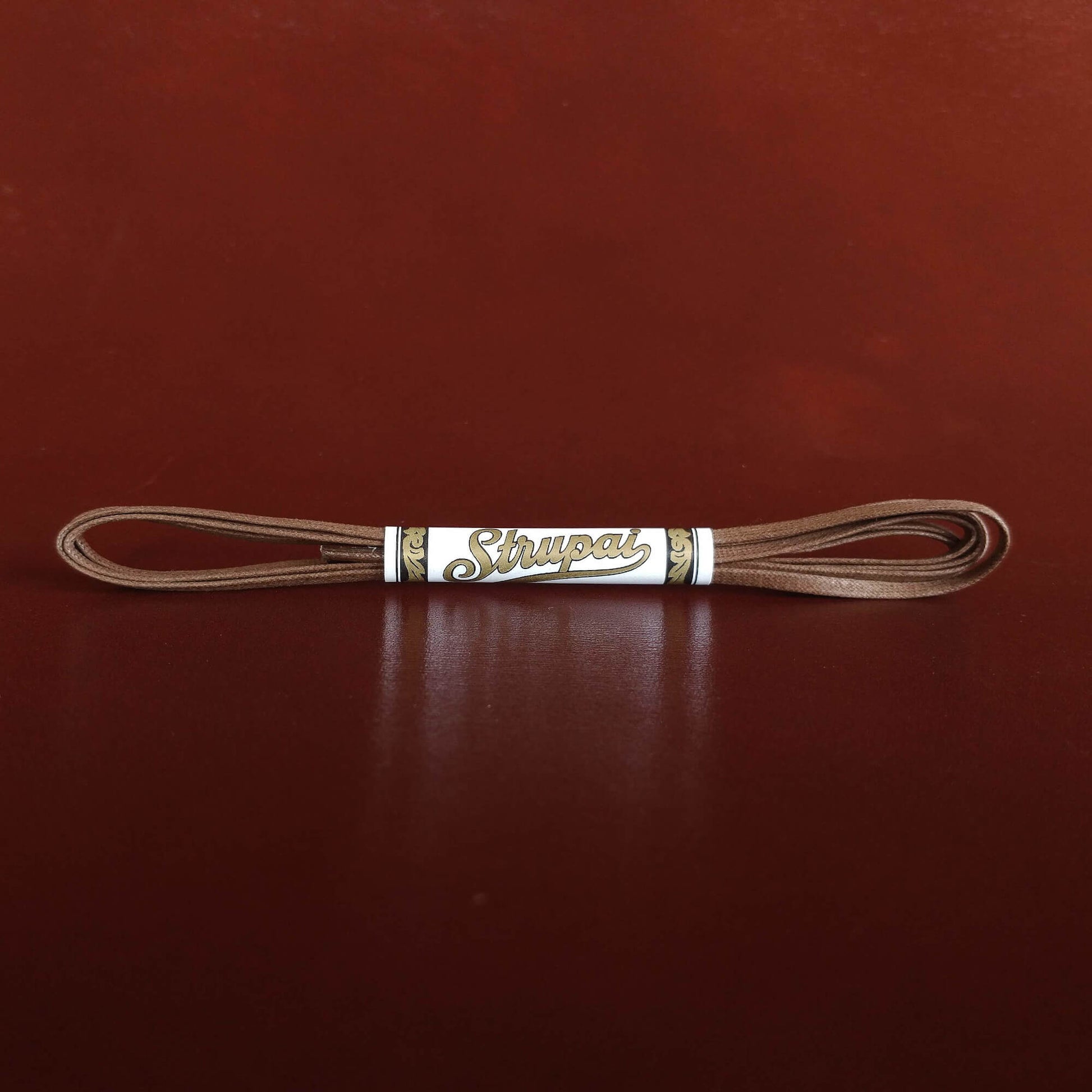 Strupai Waxed Cotton Shoe Laces in Mid Brown