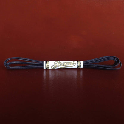 Strupai Waxed Cotton Shoe Laces in Navy